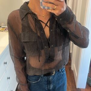 S Equipment sheer blouse